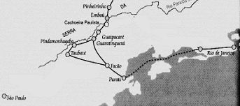 Caminho percorrido por Martim Corrêa de Sá em 1597