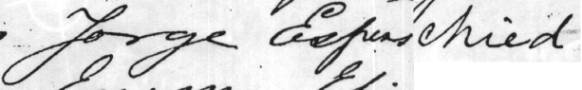 Nome de Jorge Espenschied na certidão de nascimento do Pe. Espeschit